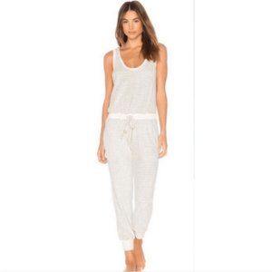 Cloth & Stone Pink Striped Terry Tank Jumpsuit